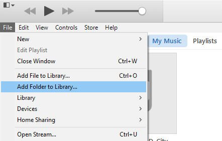 Añadir una carpeta a la biblioteca de iTunes