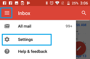 Open Gmail Settings on Android Phone