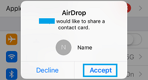 Aceptar AirDrop en el iPhone