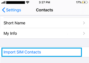 Opción de importar los contactos de la SIM al iPhone