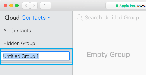 New iPhone Contact Group Created on iCloud