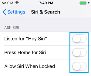 Desactivar Siri en el iPhone