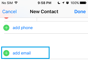 Add Contact Email Address Add Contact Email Address