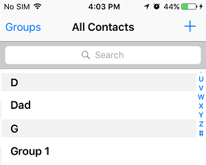 List of Contacts on iPhone List of Contacts on iPhone