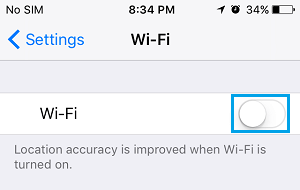 Turn OFF WiFi on iPhone