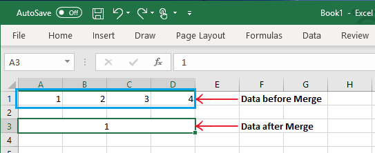 Data Loss After Merging Cells in Excel