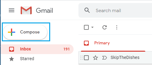 Compose Mail Option in Gmail