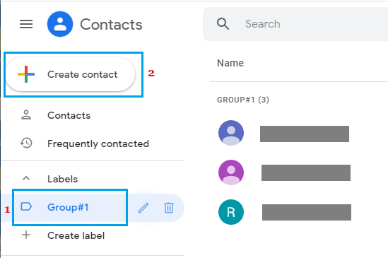Create New Contact in Contact Group