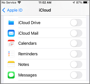 Switch OFF Individual iCloud Services on iPhone