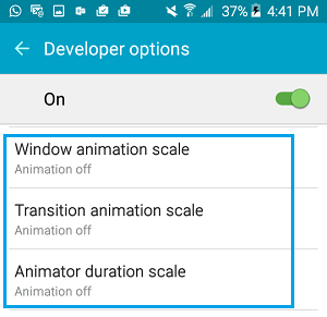 Disable Animations on Android Phone