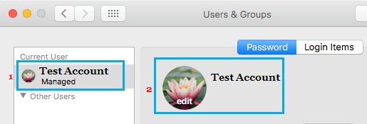 User Profile Picture Edit Option on Mac 