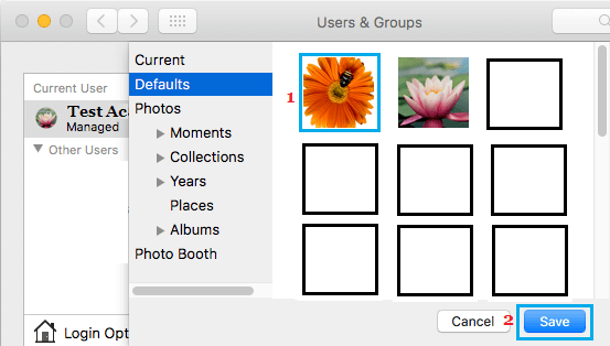 Select Profile Picture From Defaults or Photos Library