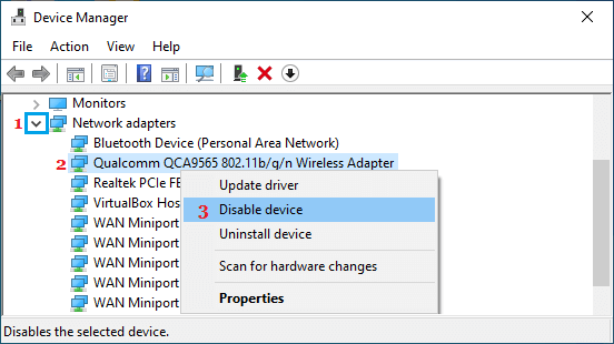Disable Wireless Adapter