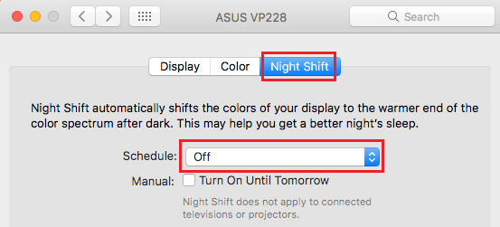 Turn On Night Shift in System Preferences on Mac