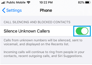 Silence Unknown Callers on iPhone