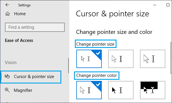 Change Pointer Size and Colour