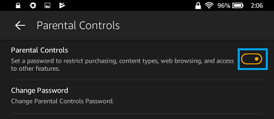 Enable Parental Controls on Kindle Fire