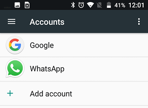 Select Account to Sync Contacts to on Android Phone