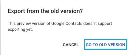 Export From Old Version Pop-up on Android Phone
