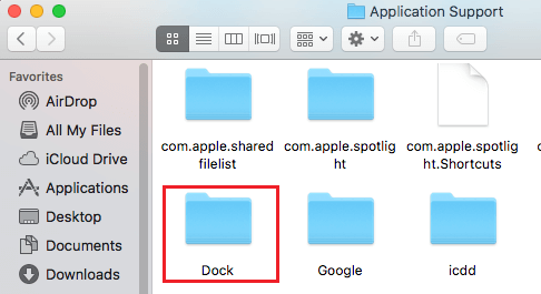 Dock Folder inside Application Support Folder on Mac