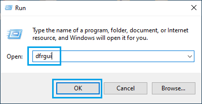 Open Defragment Utility Using Run Command