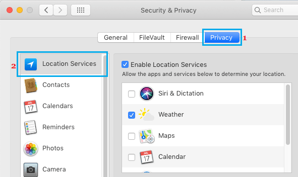 Enable or Disable Location Services on Mac