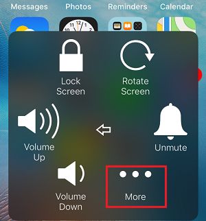 More Option in iPhone Assistive Touch Menu
