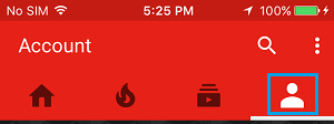 YouTube Account iCon On iPhone