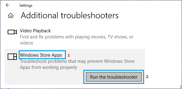 Run Windows Store Apps Troubleshooter