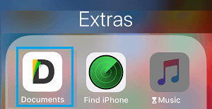 Open Documents App on iPhone