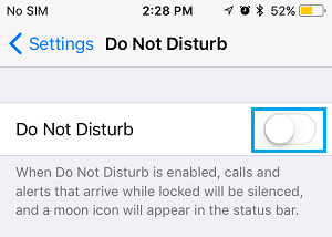 Desactivar el modo No Molestar en el iPhone