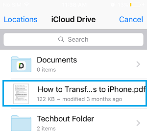 Adjuntar un archivo de iCloud Drive a un correo electrónico en el iPhone