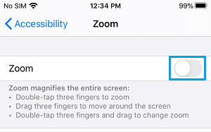 Desactivar el zoom en el iPhone
