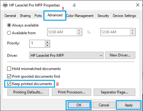 Enable Printer History in Windows