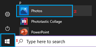 Open Photos App on Windows PC