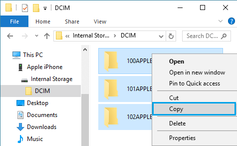 Copy iPhone Photo Folders to Windows PC