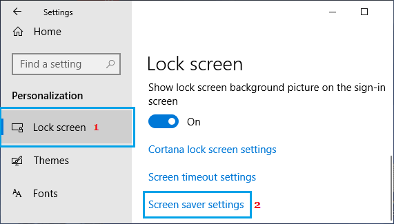 Open Windows Screen Saver Settings 