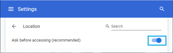 Make Websites Ask Before Accessing Location on Chrome Browser 