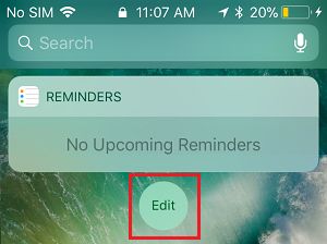 Editar los widgets de notificación en el iPhone