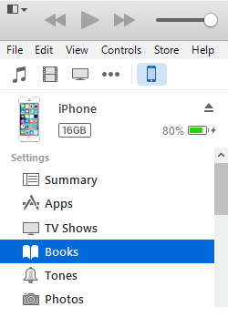 Books Tab in iTunes Settings Section Books Tab in iTunes Settings Section