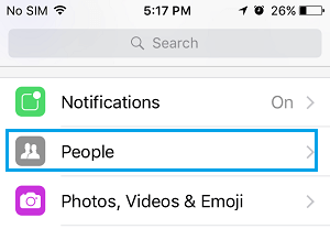 People Tab in Facebook Messenger App on iPhone