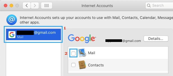 Disable Email Account on Mac