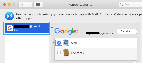 Enable Email Account on Mac