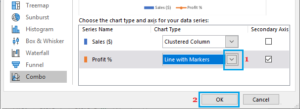 Change Chart Type Option in Excel