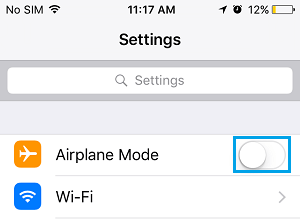 Disable Airplane Mode on iPhone