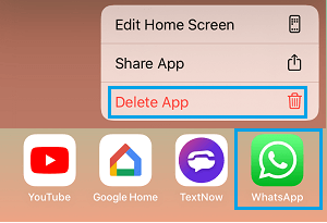 Delete WhatsApp from iPhone