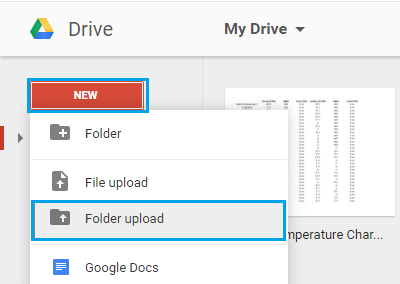 Subir una carpeta a Google Drive