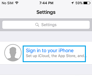 Iniciar sesión en el iPhone con el ID de Apple