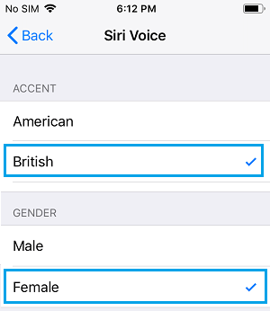 Change Siri Voice Accent