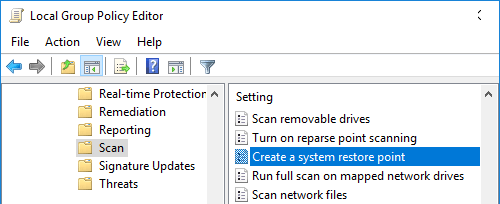 Create System Restore Point in Windows 10